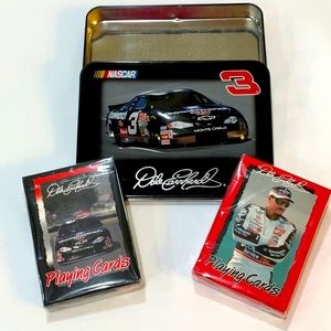 2000 Dale Earnhardt Sr Playing Cards Embossed tin w 2 factory sealed decks.